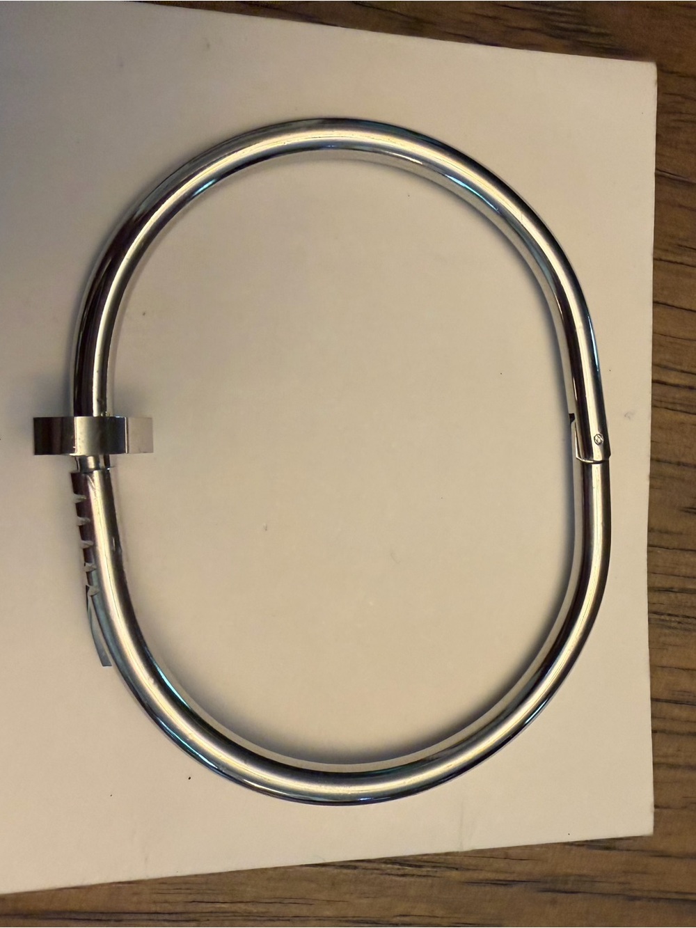 Silver Nail Bangle Bracelet Hinged Cuffed Juste Un Clou Inspired Minimalist